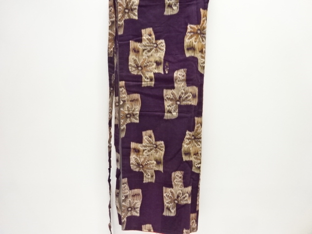  アンティーク　真岡木綿　花模様二部式着物